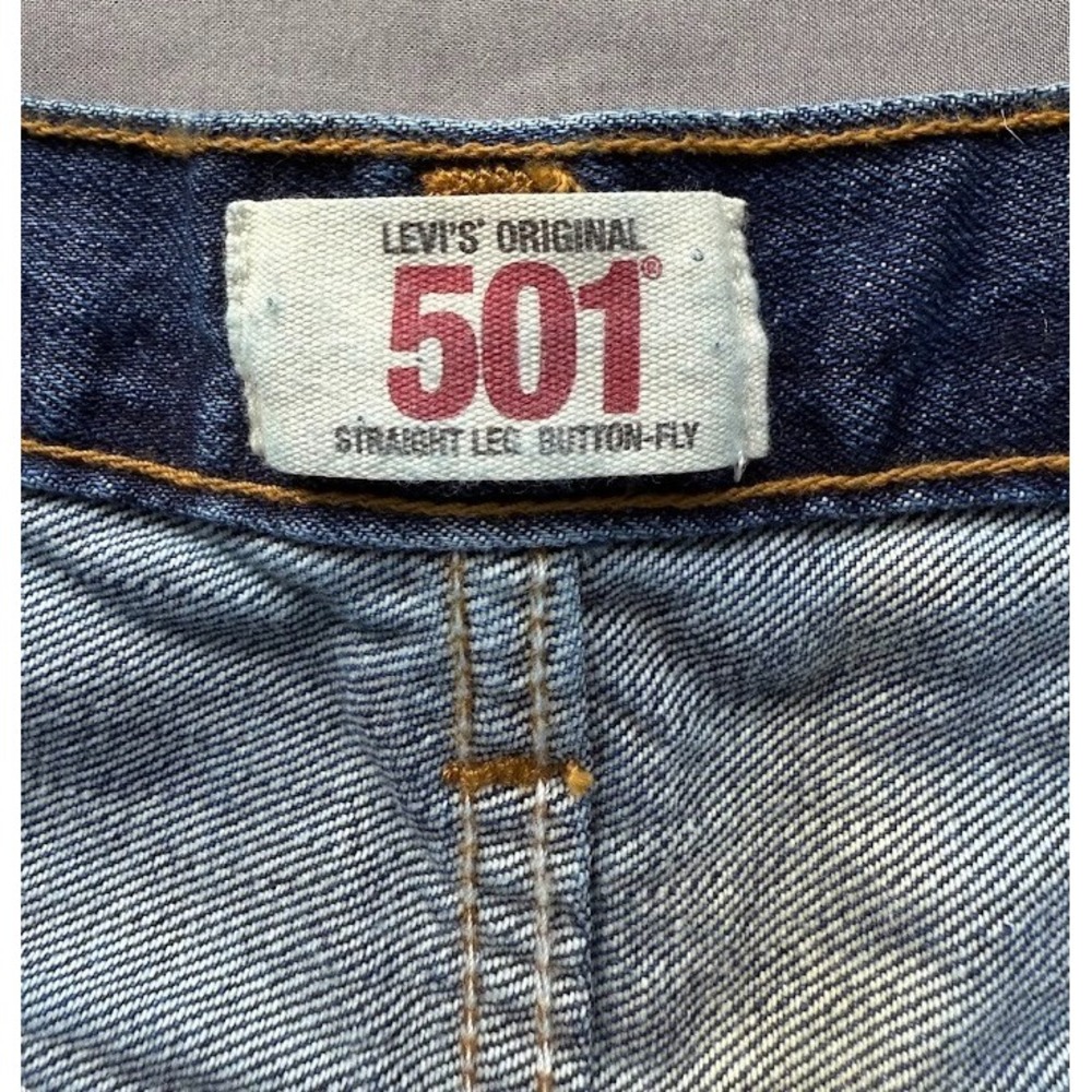 Levis 501 Jeans Men 36 X 30 Button Fly‎ Straight Blue Denim Made In Haiti - Picture 11 of 16
